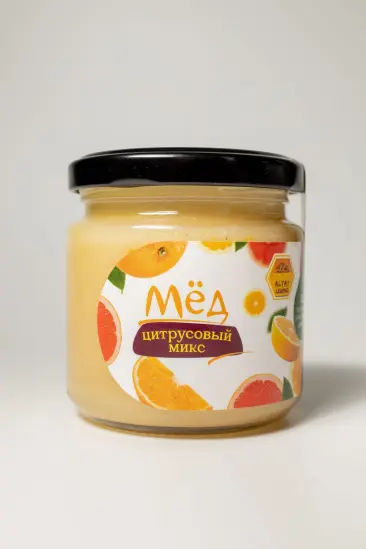 ЦИТРУСОВЫЙ МИКС (апельсин, лимон, грейпфрут), Алтайский натуральный мед